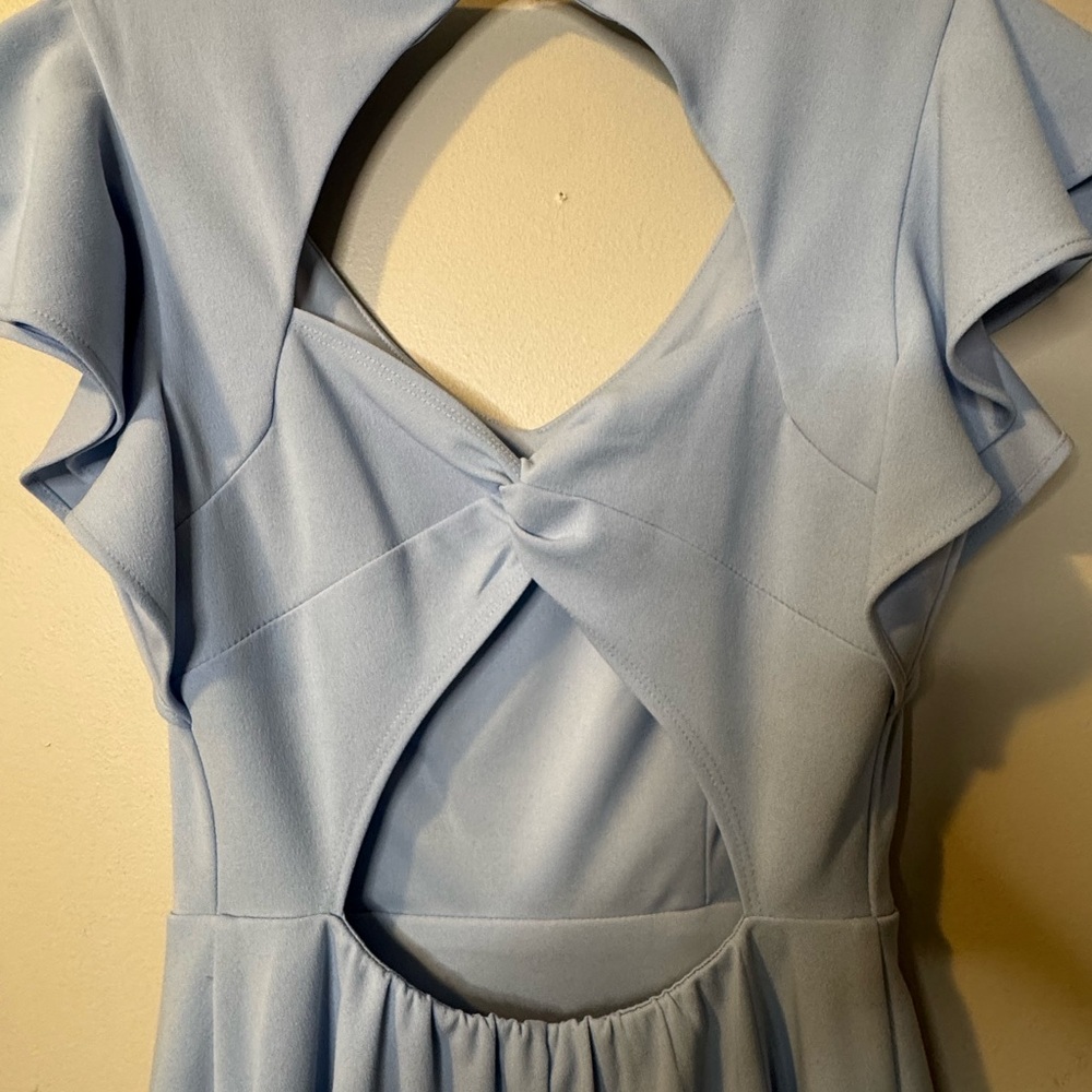 NWT Next Up light Blue Backless Dress with Ruffles - Picture 4 of 10